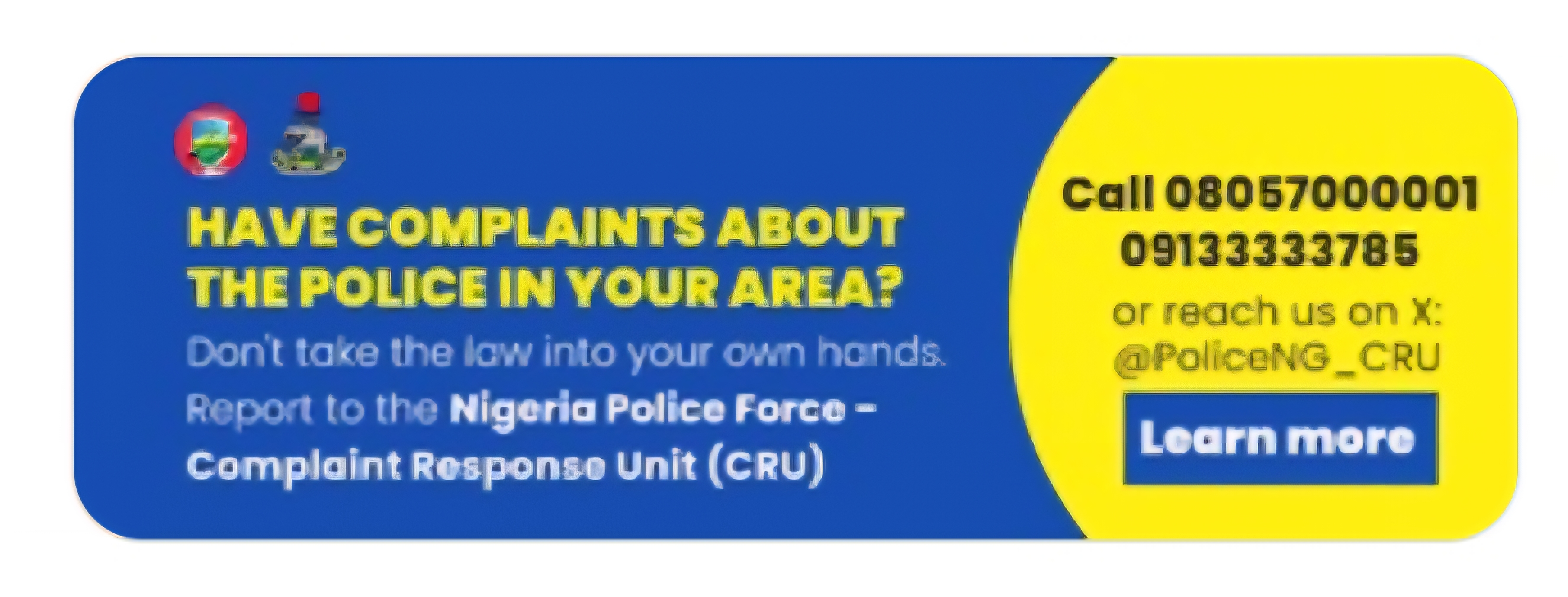 Nigeria Police Complaint Response Unit CRU